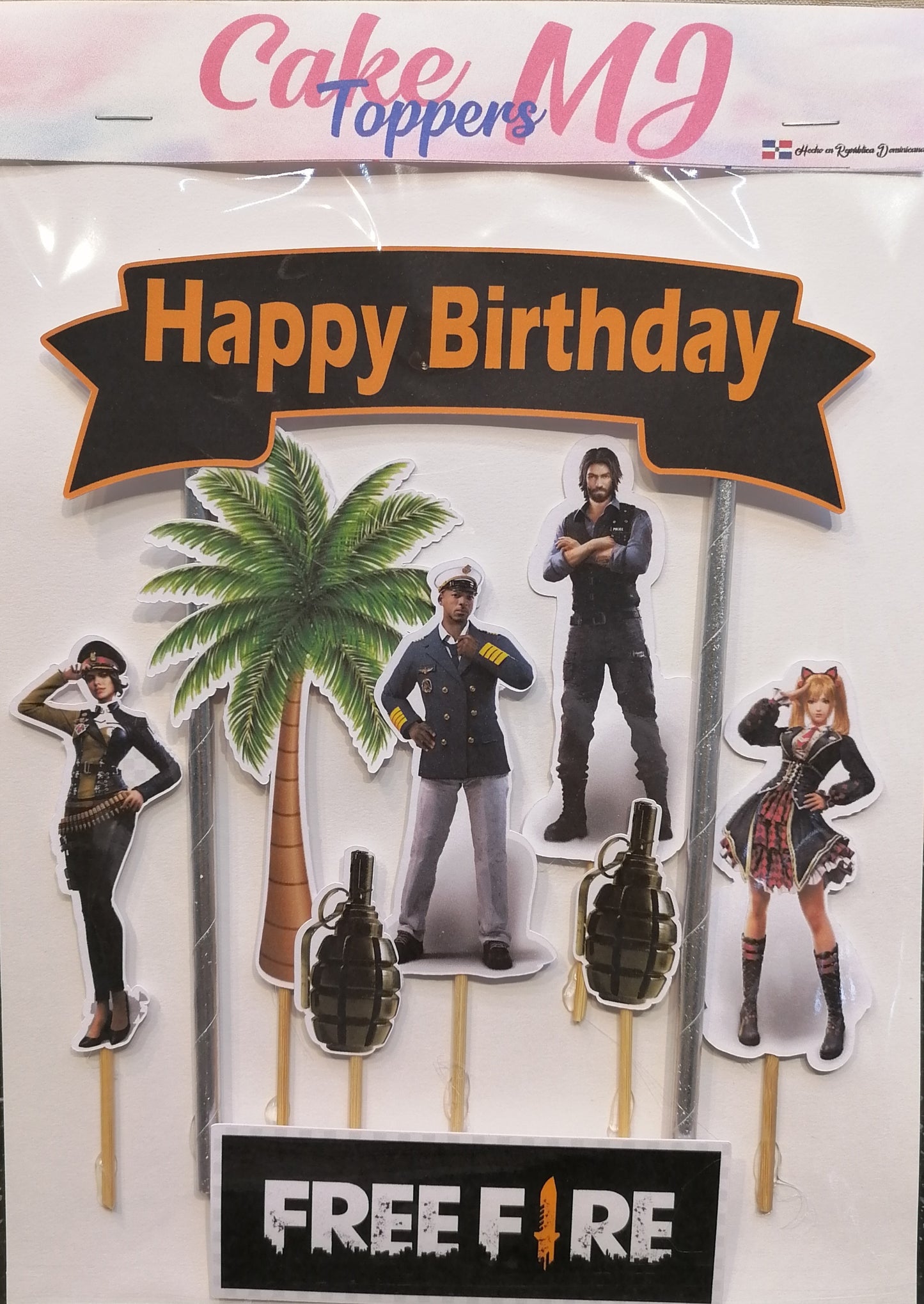 Free Fire cake topper