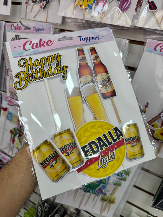 Medalla beer Cake toppers