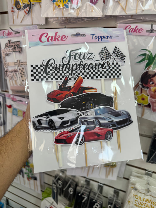 Cake toppers de carros de carrera