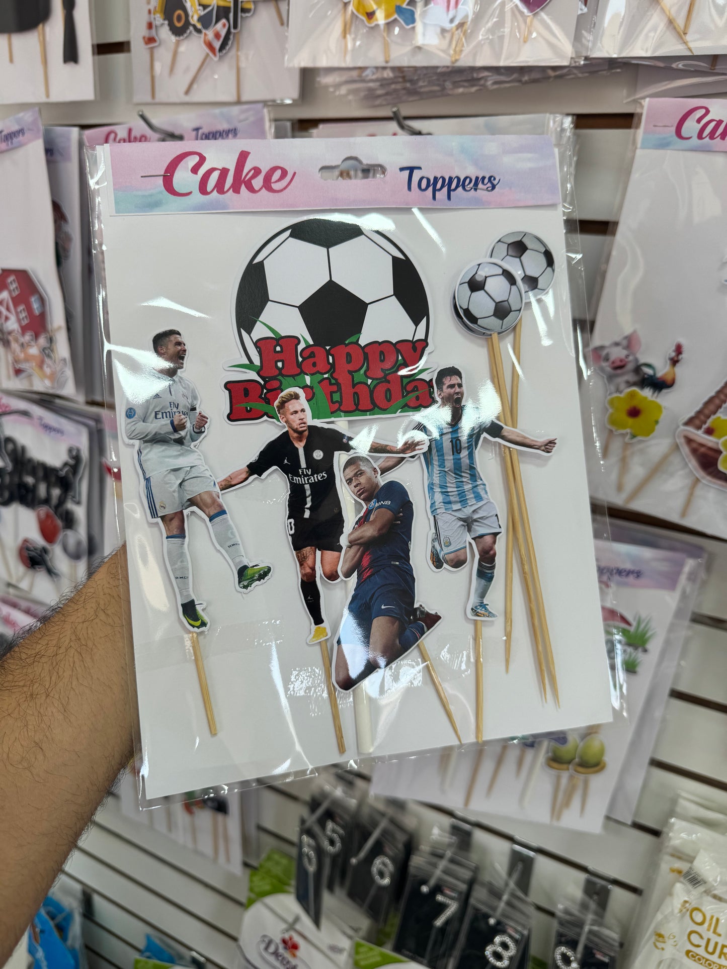 Cake toppers de futbol con varios jugadores